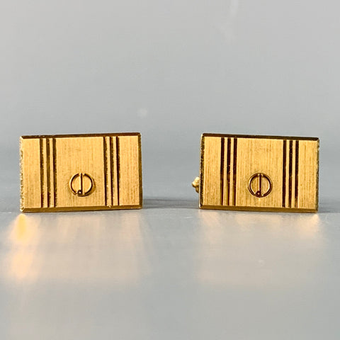 DUNHILL Gold Engraved Metal Monogram Cuff Links