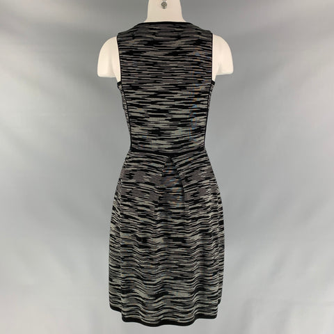 M MISSONI Size 4 Black White Knit A-Line Dress