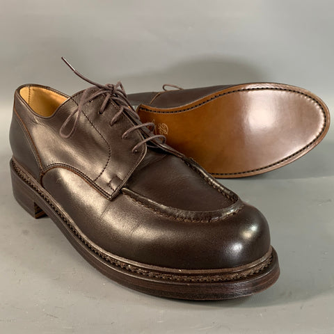 PARABOOT Size 10 Brown Leather Derby Lace Up Shoes