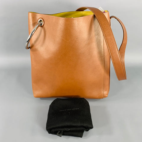 DRIES VAN NOTEN Brown Silver Leather Cross Body Bag