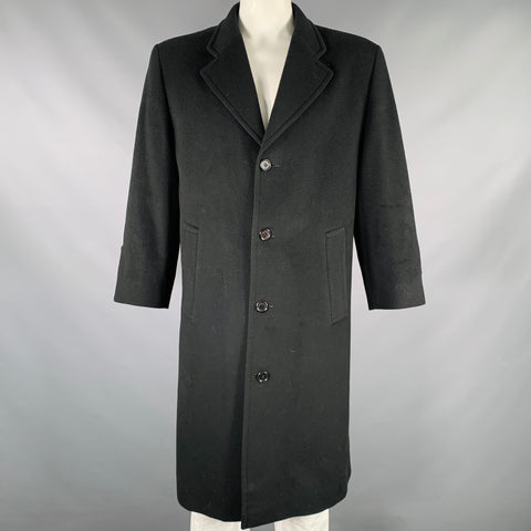 BILLY BLUE Size 48 Black Cashmere Single Breasted Coat