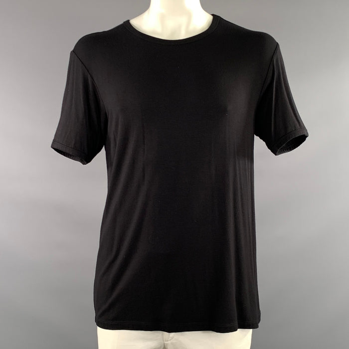 ARMANI COLLEZIONI Size XL Black Solid Lightweight T shirt