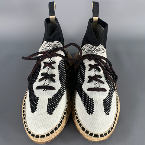 ALEXANDER WANG Size 6 White Black Espadrille Sock Sneakers