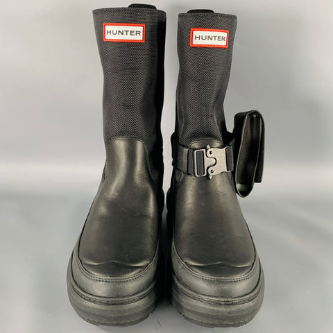 KILLING EVE x HUNTER Size 5 Limited Edition Black Nylon Pull On Boots