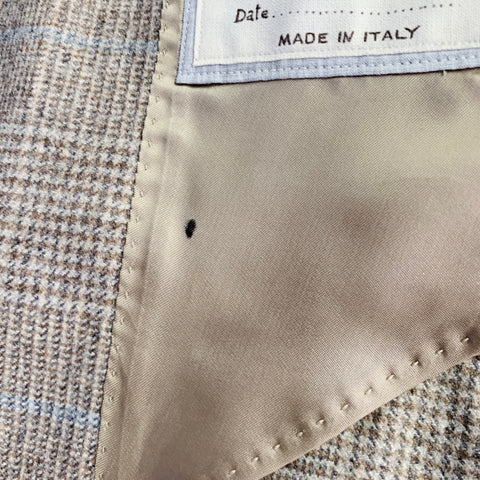 BRUNELLO CUCINELLI Size 38 Grey Taupe Plaid Wool Cashmere Notch Lapel Sport Coat