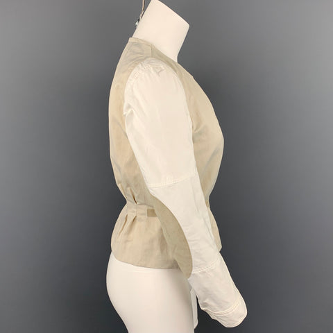 DRIES VAN NOTEN Size 6 Off White Polyester Blend Jacket