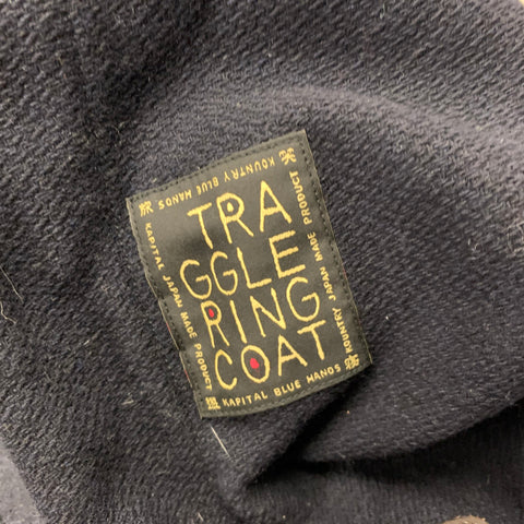 KAPITAL Size L Indigo Cotton Hooded Traggle Ring Coat