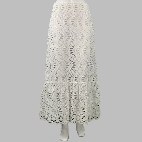 GIAMBATTISTA VALLI Size M Black Eyelet Crop Top Skirt Set