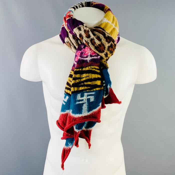 KAPITAL Multi Color Patchwork Oversized Wool Scarf