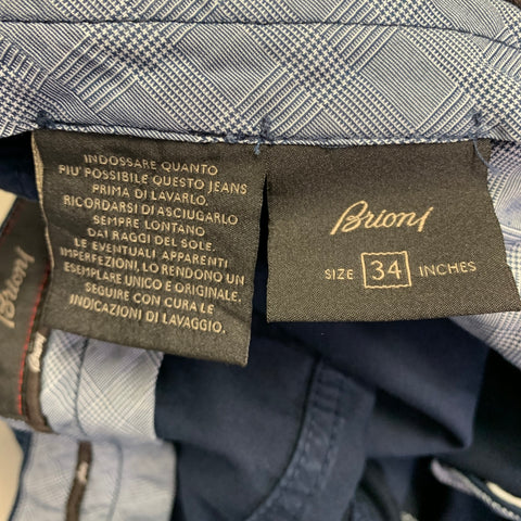 BRIONI Size 34 Navy Cotton Blend Jean Cut Casual Pants