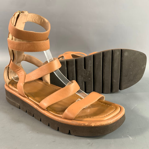 STUART WEITZMAN Size 9.5 Brown Leather Gladiator Sandals