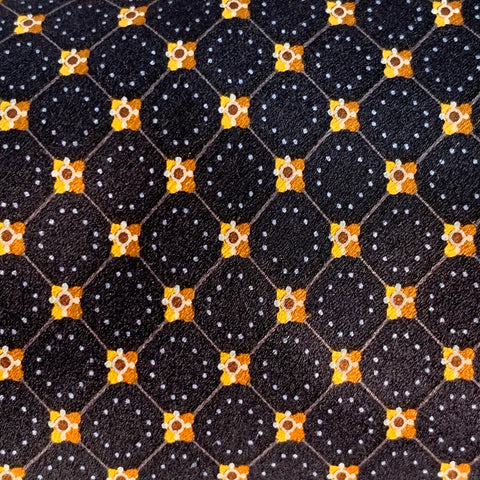 BRIONI Navy Yellow Abstract Floral Silk Tie