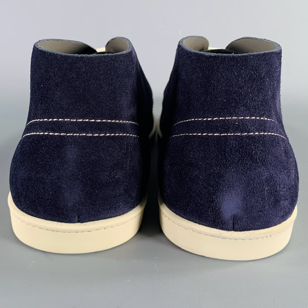 Men’s Salvatore Ferragamo 9.5 navy suede chukkas SALVATORE FERRAGAMO Size 9.5 Navy Suede Chukka Boots – Sui  main image 3