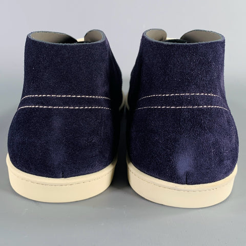SALVATORE FERRAGAMO Bottines Chukka en Daim Bleu Marine Pointure 9.5