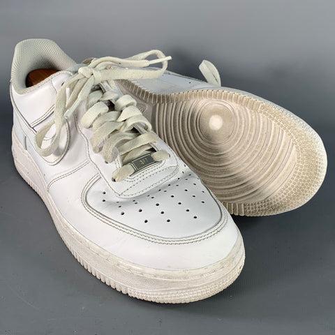 NIKE Size 10 White Leather Rubber Sole Platform Sneakers