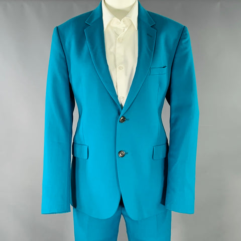 PAUL SMITH Size 36 Kensington Teal Wool Twill Suit
