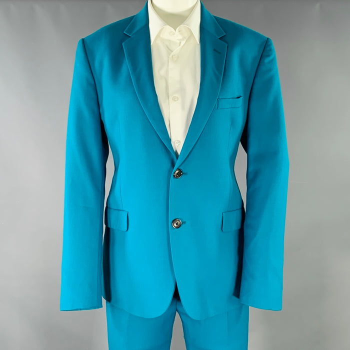 PAUL SMITH Size 36 Kensington Teal Wool Twill Suit