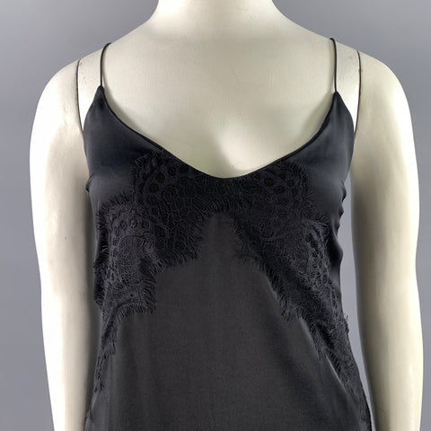 RED VALENTINO Size 6 Black Polyester Slip Knee-Length Cocktail Dress