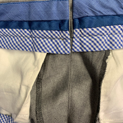 HADLEIGH'S Size 32 Grey Wool Side Tabs Cuffed Straight Dress Pants