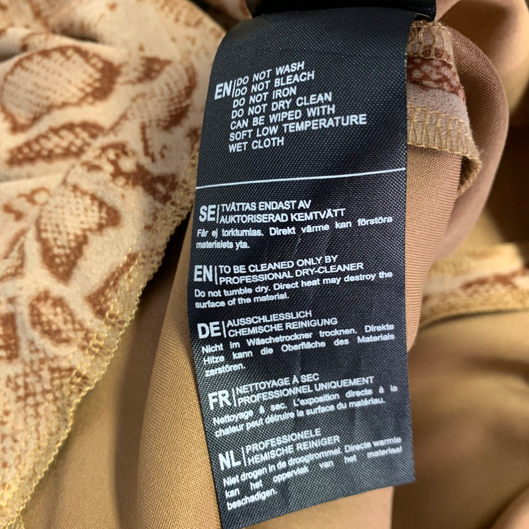 STAND STUDIO Size XS Tan Brown Polyester Blend Snakeskin Print Leggings