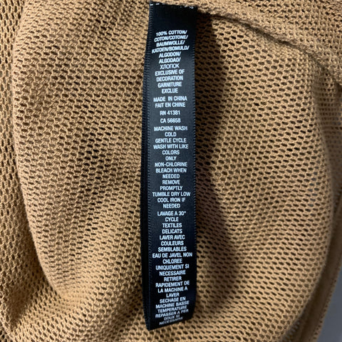 RALPH LAUREN Size S Khaki Brown Cotton Mesh Shirt