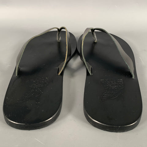 ANCIENT GREEK SANDALS Size 11 Black Solid Thong Sandals