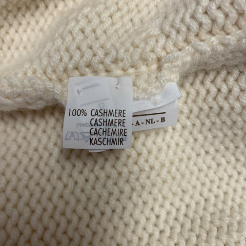 BRUNELLO CUCINELLI Taille L Pull en Cachemire Tricoté Col Montant Beige
