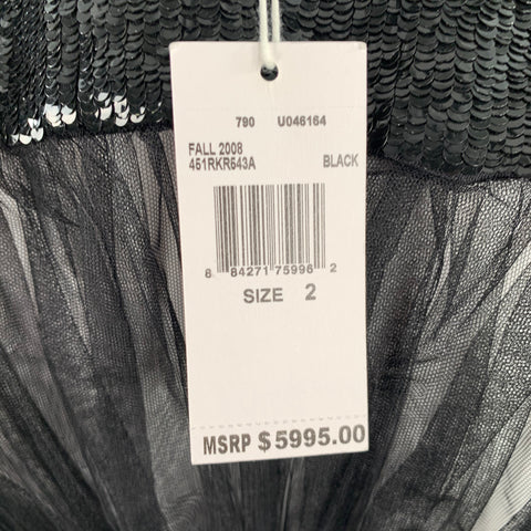 MICHAEL KORS COLLECTION Size 2 Black Wool Silk Sequined Shift Dress