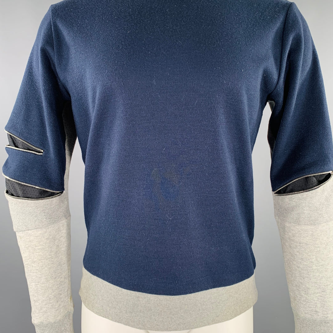 TIM COPPENS Size M Navy Grey Mixed Fabrics Acrylic Blend Sweatshirt