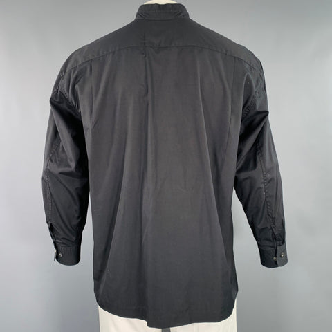 ISSEY MIYAKE Size L Black Cotton One Pocket Long Sleeve Shirt