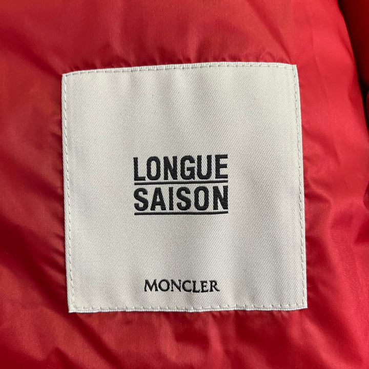 MONCLER Size XXXL Renald Red White Blue Quilted Nylon Jacket