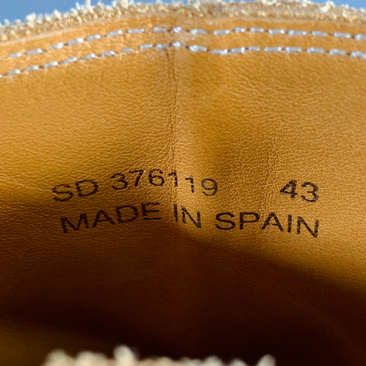 SAINT LAURENT Size 10 Camel Suede Side Zipper Western Cowboy Ankle Boots