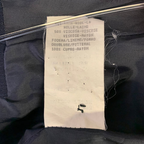 Veste blazer EMPORIO ARMANI taille 4, en laine mélangée bleu marine, rayée, à un bouton