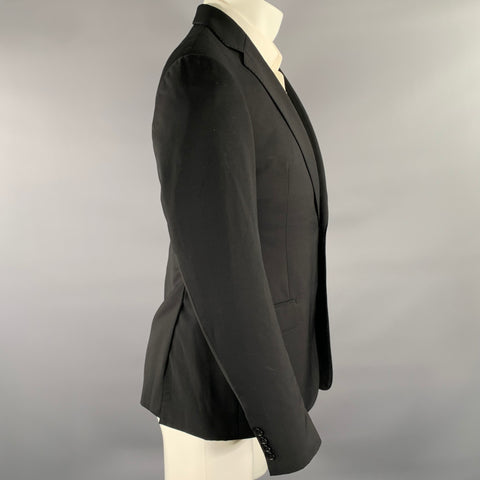 ARMANI COLLEZIONI Size 40 Black Wool Notch Lapel Sport Coat
