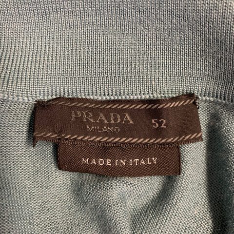 PRADA Size L Green Knit Wool Buttoned Polo