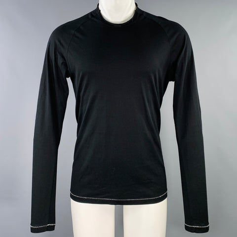 T-shirt THE VIRIDI-ANNE col rond manches longues en coton noir taille M