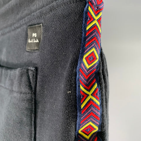 PS by PAUL SMITH Size L Black Multi-Color Stripe Cotton Sweatpants Casual Pants