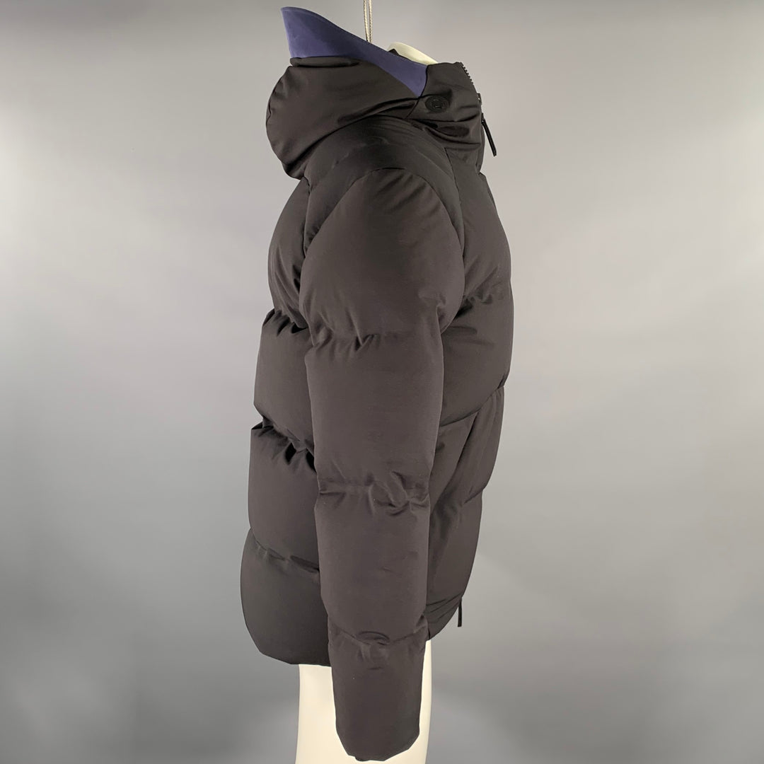 ISAORA Size S Black Navy Polyester Elastane Puffer Coat