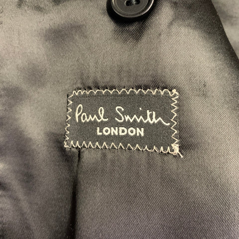 PAUL SMITH Size 38 Black Wool Mohair Tuxedo Sport Coat