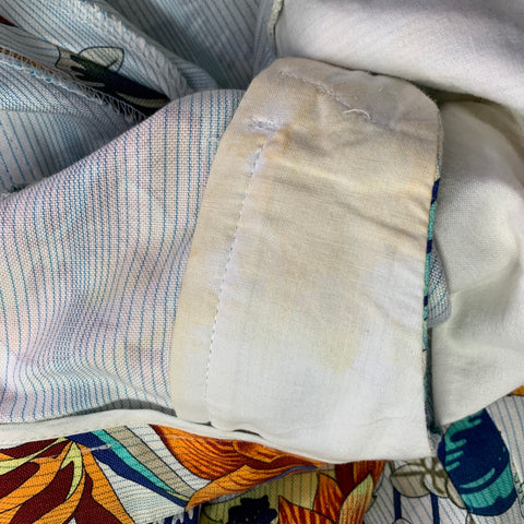 GUCCI Size 32 White Multi-Color Floral Cotton Straight Casual Pants