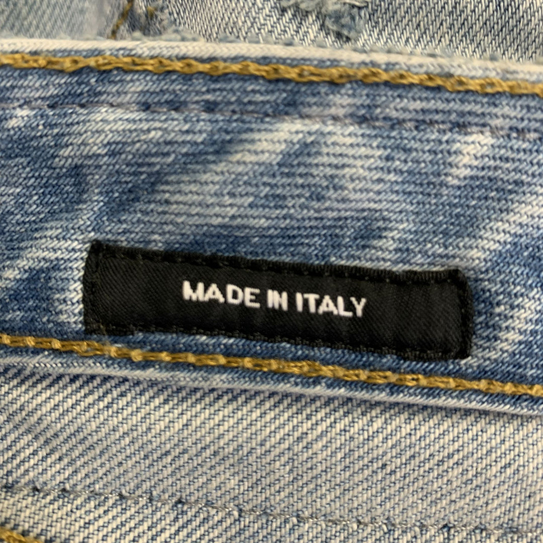 R13 Size 28 SS18 Twister Light Blue Denim Distresed Boyfriend Jeans