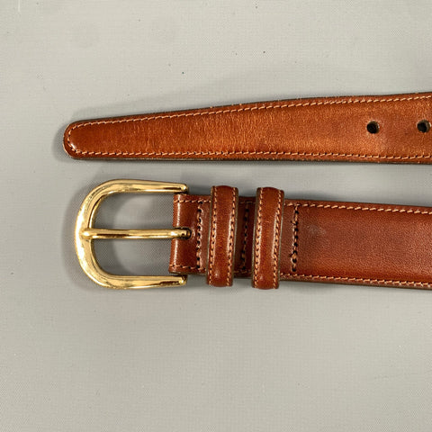 TRAFALGAR Size 38 Brown Mahagony Crackled Leather Belt