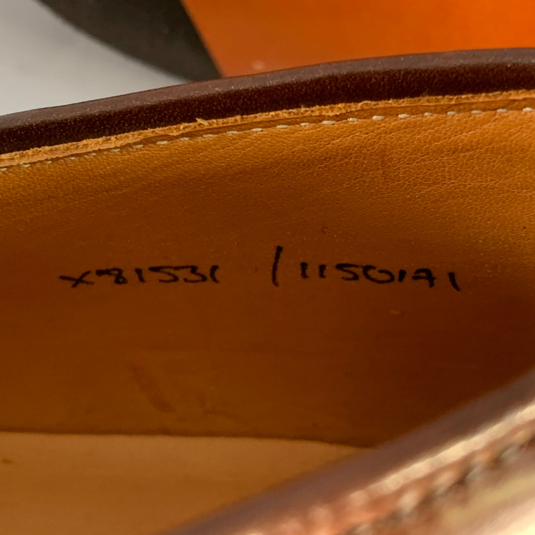 RALPH LAUREN Size 10.5 Marlow Brown Cordovan Leather Derby Lace-Up Shoes