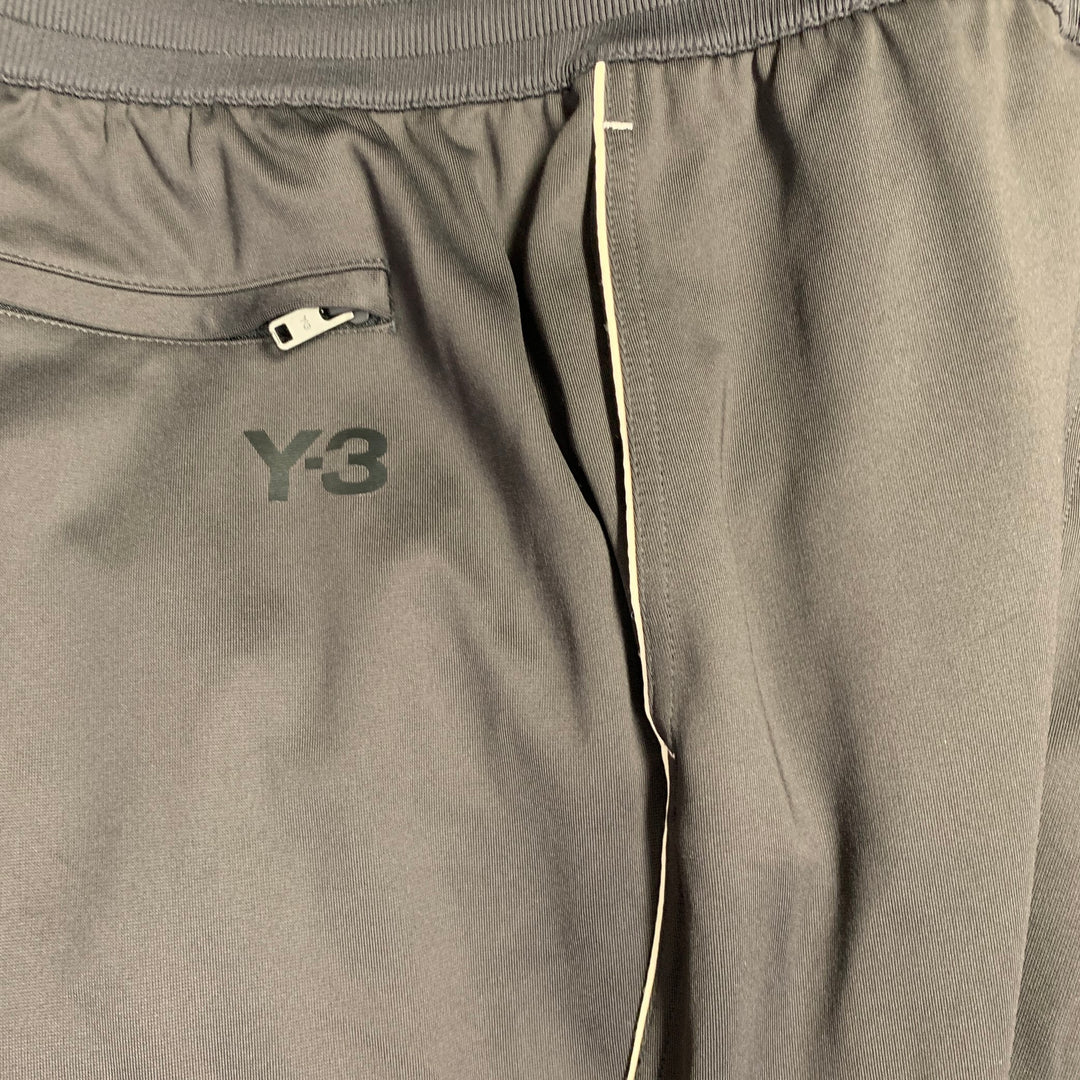 Y-3 Size M Black White Polyamide Blend Zip Up Drawstring Tracksuit
