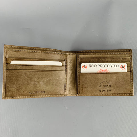ALPINE SWISS Grey Leather Wallet