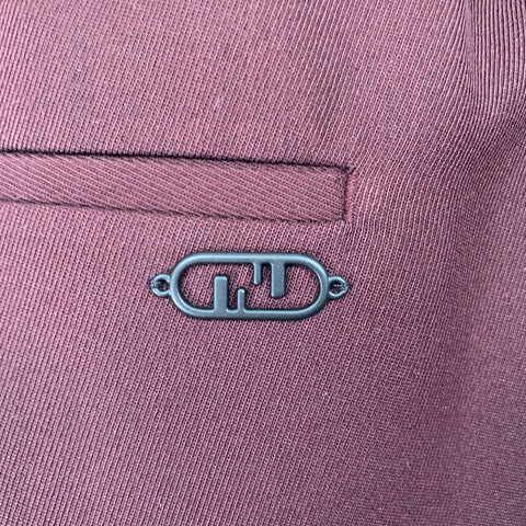 FENDI Size 36 Burgundy Wool Blend Elastic Waistband Dress Pants