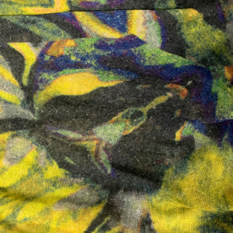 DRIES VAN NOTEN Multi Color Abstract Jersey Rib Knit Scarf