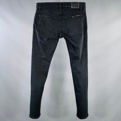 NUDIE JEANS Size 33 Indigo Twill Organic Cotton Blend Skinny Jeans