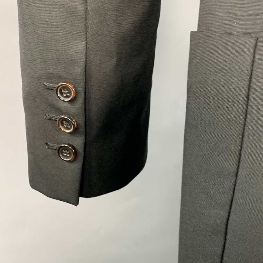 JOHN GALLIANO Size 40 Black Rhinestone Skull Virgin Wool Sport Coat