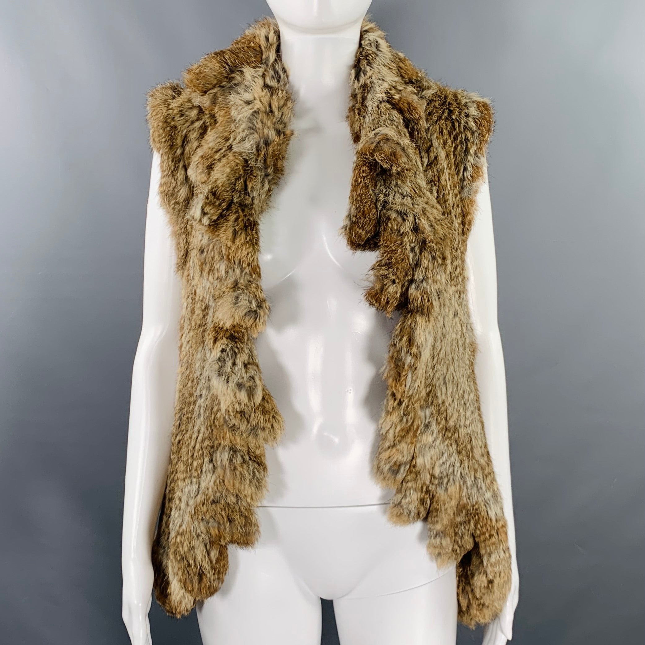 525 America popular Burgundy Rabbit Fur Vest